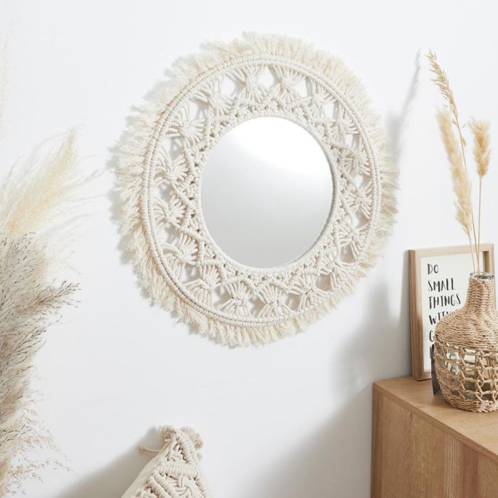 Espejo Boho Home Deco Factory diámetro 55 cm 4 Espejo Boho Home Deco Factory diámetro 55 cm 4