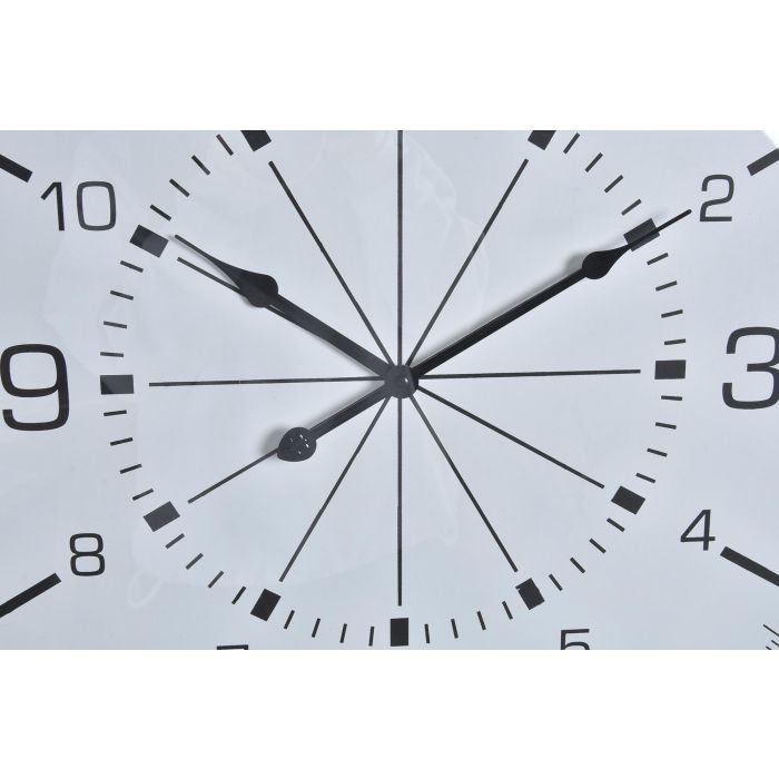 DKD Home Decor Reloj de Pared Loft Dorado Blanco Metal Cristal Brújula 60 x 60 cm 2