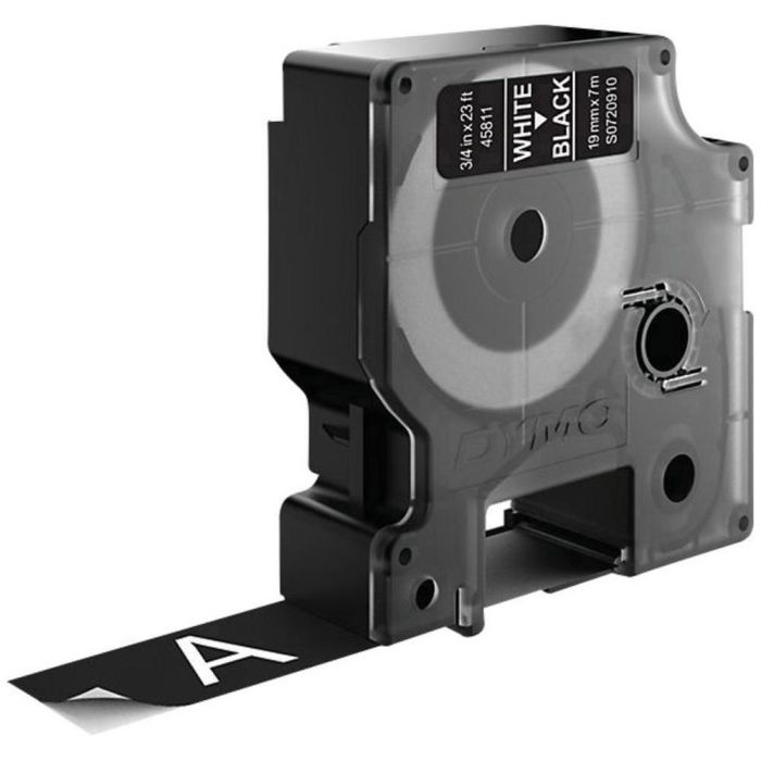 Dymo Cinta De Transferencia Térmica D1 45811. Etiquetas Estándar Blanco Sobre Negro De 19 mmx7M. Poliester Autoadhesiva. Rotuladora Labelmanager Dymo Cinta De Transferencia Térmica D1 45811. Etiquetas Estándar Blanco Sobre Negro De 19 mmx7M. Poliester Autoadhesiva. Rotuladora Labelmanager