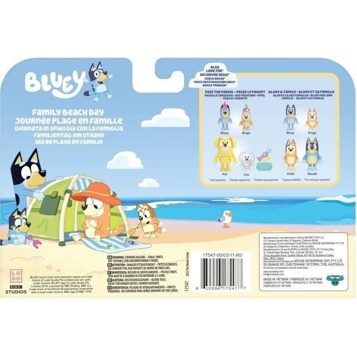 Moose Toys MOO0630996175477 Figuras en Miniatura Bluey La Familia en la Playa (4 figuras) 5