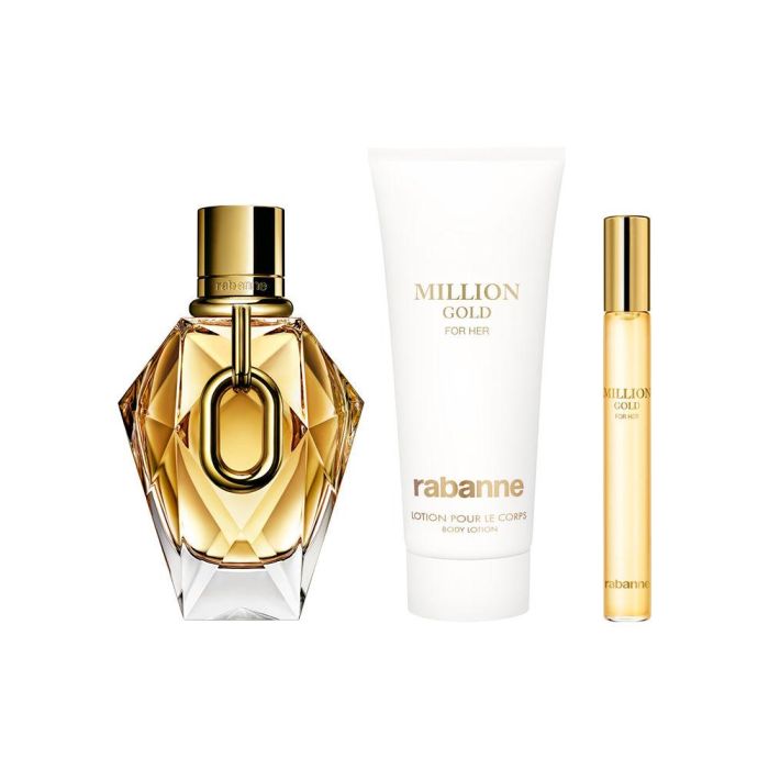 Rabanne MILLION GOLD FOR HER ESTUCHE 3 pz Perfume Eau de Parfum para Mujer Set 90ml + Loción Corporal 100ml + 10ml 1