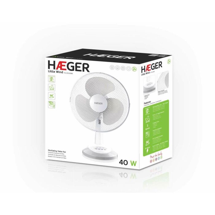 Ventilador de Sobremesa Haeger FA016007A 45 W Blanco 1