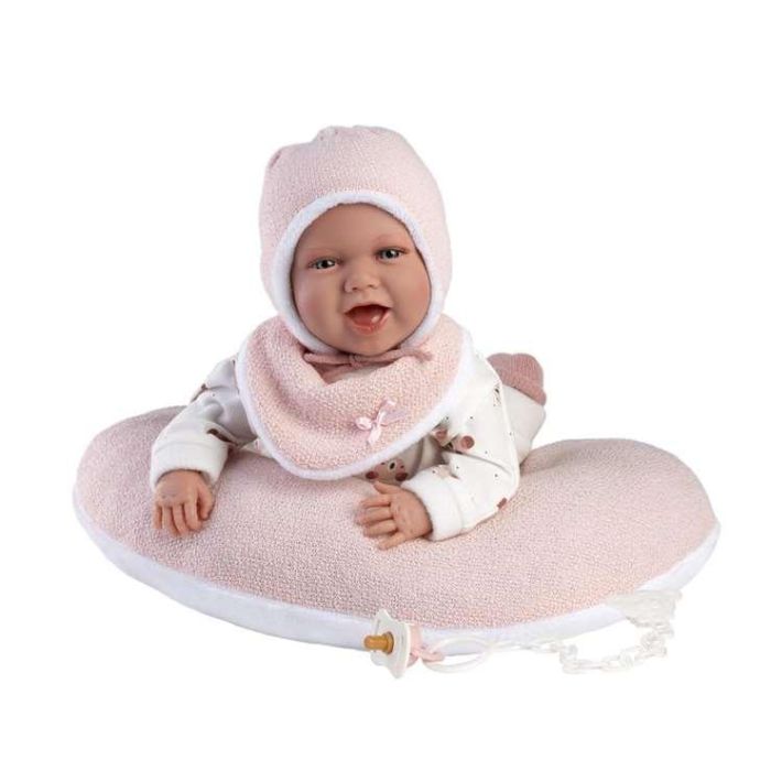 Muñeca mimi sonrisas con vestido ositos luna rosa 42cm cuerpo tela 2