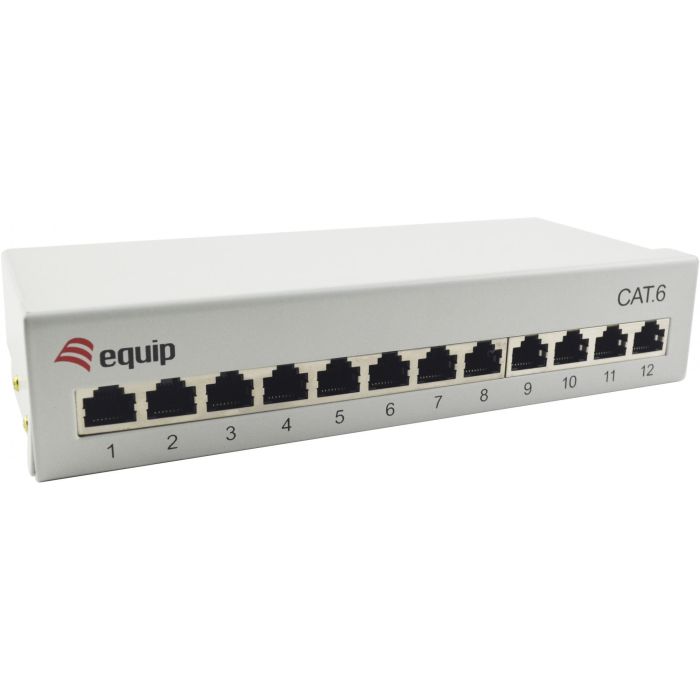 Equip Patchpanel 12x RJ45 Cat6 FTP Desktop ISO/IEC hellgrau