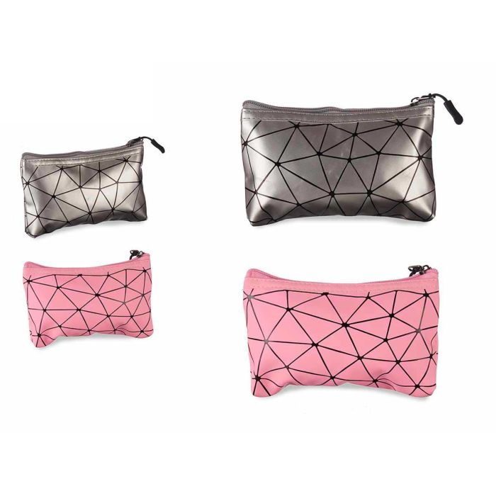 Neceser Rectangular Peq Surt Plata Rosa Berilo 12X2CM (24 Unidades) Neceser Rectangular Peq Surt Plata Rosa Berilo 12X2CM (24 Unidades)