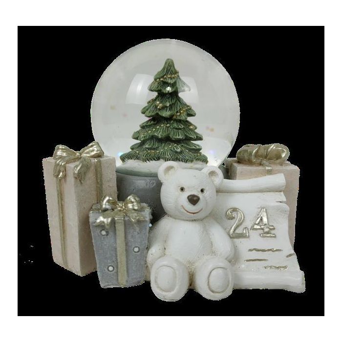 DKD Home Decor Figura de Navidad Moderna Oso Resina Multicolor 9x9x11 cm (2 Unidades) Surtidas
