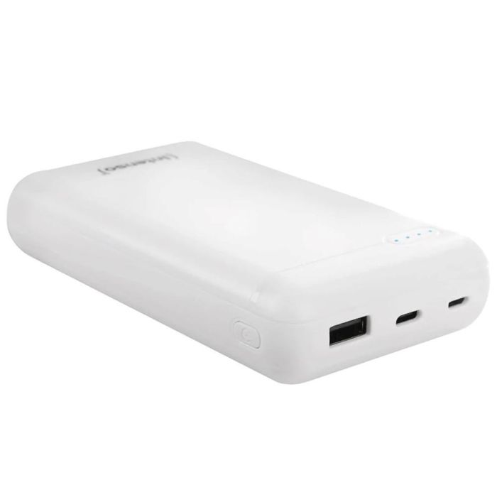 Intenso Powerbank XS20000 20000 mAh Blanco Batería Portátil Recargable Polímero de Litio Compacta Carga Múltiple Puertos USB-A USB-C
