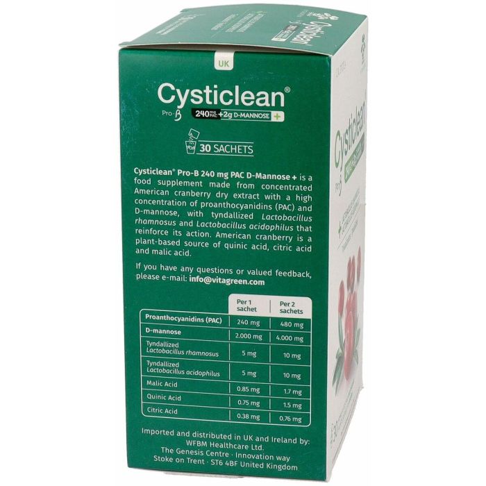 Cysticlean ProB D-Manosa y Arándano Rojo Americano 240mg PAC con Probióticos para Salud Vías Urinarias Mujer 30 Sobres 1 Cysticlean ProB D-Manosa y Arándano Rojo Americano 240mg PAC con Probióticos para Salud Vías Urinarias Mujer 30 Sobres 1
