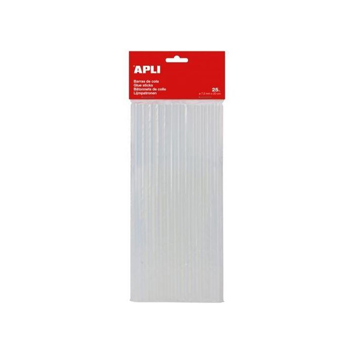 Apli Barras De Cola Para Pistola De Silicona Termofusible Transparentes Ø7,5 mm X 20 cm -25U- Apli Barras De Cola Para Pistola De Silicona Termofusible Transparentes Ø7,5 mm X 20 cm -25U-