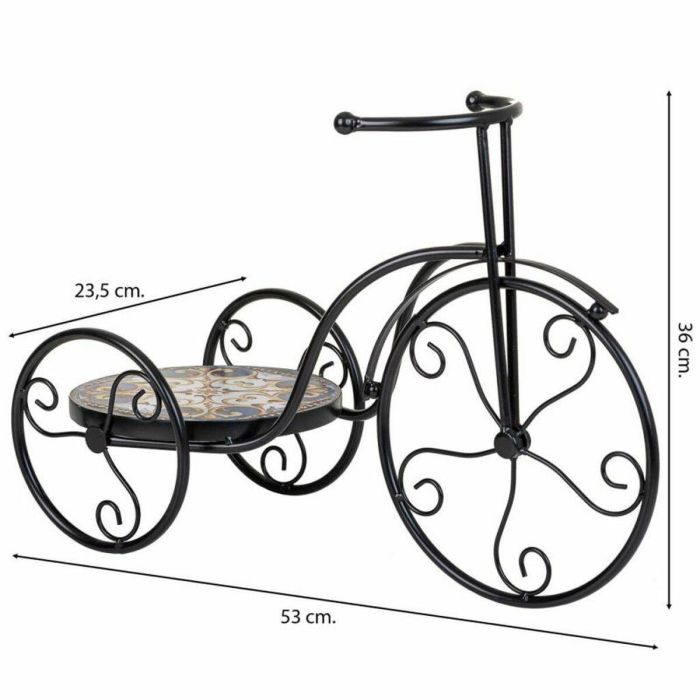 Soporte para Maceta Alexandra House Living Negro Hierro Azulejo Bicicleta 23 x 36 x 53 cm 6