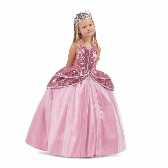 Disfraz princesa rosa tiara, vestido y enagua talla 10-12 y 5