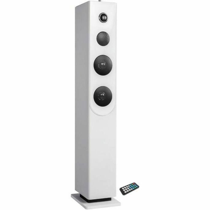 Inovalley HP33-CD Torre de Sonido Bluetooth con Reproductor CD - 100W - Puerto USB SD - Blanco