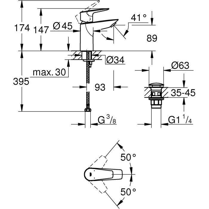 GROHE - MEJORADOR MONOCOMANDE LAVABO - Tamaño S 5 GROHE - MEJORADOR MONOCOMANDE LAVABO - Tamaño S 5