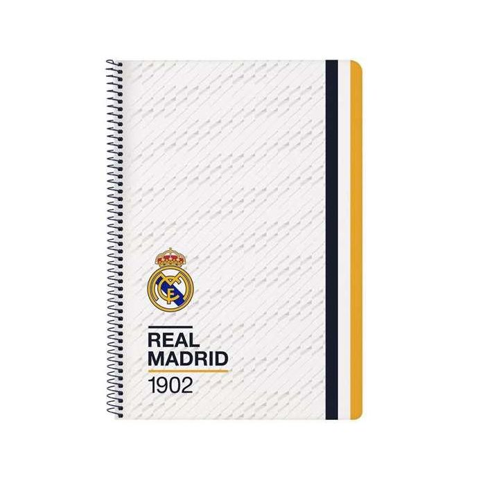 Cuaderno Espiral Safta Folio 80 H 60 gr Cuadro 4 mm Tapa Extradura Real Madrid 1 Equipacion 23-24 1