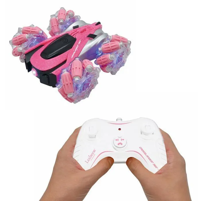 Lexibook Crosslander 360+: Coche Todoterreno Teledirigido Rosa Brillante, Programable y Recargable 1