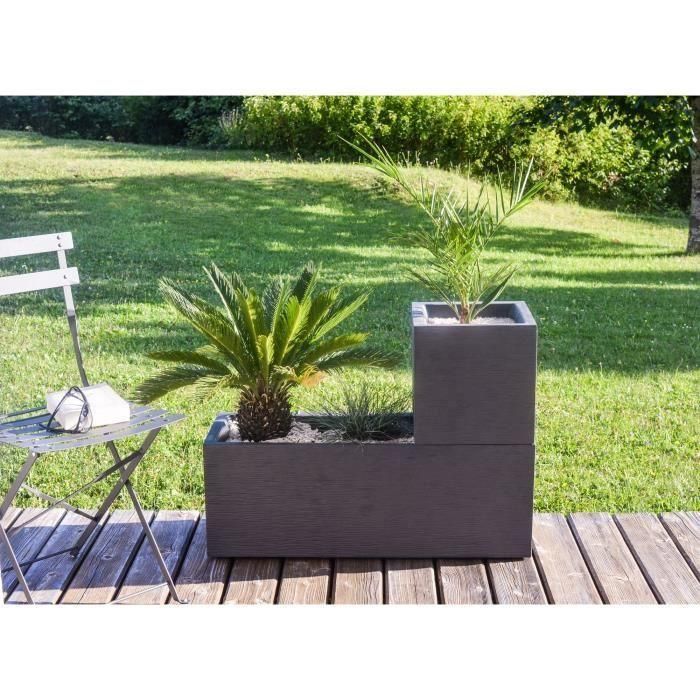EDA PLASTIQUE Caja de flores Graphit Up cuadrada, 21 L, 29.5x29.5x29.5 cm, Gris antracita, Anti UV, Uso interior/exterior, Fabricada en Francia 1 EDA PLASTIQUE Caja de flores Graphit Up cuadrada, 21 L, 29.5x29.5x29.5 cm, Gris antracita, Anti UV, Uso interior/exterior, Fabricada en Francia 1