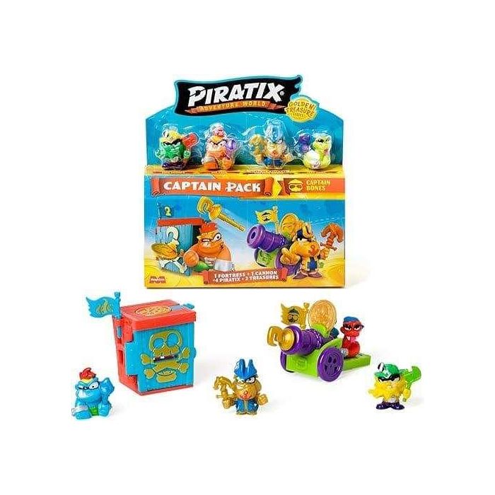 Figura piratix golden treasure captain pack. incluye 4 piratix y accesorios. 6