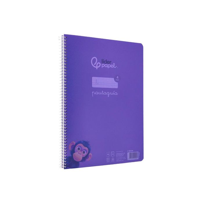 Cuaderno Espiral Liderpapel Din A4 Pautaguia Tapa Plastico80H 90 gr Cuadro Pautado 4 mm Con Margen Color Lila 5 unidades 4