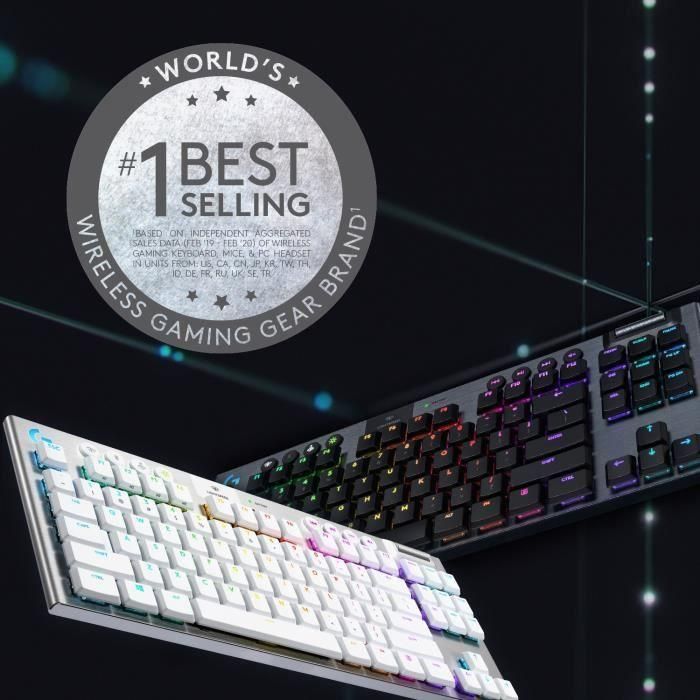 Logitech G915 TKL LIGHTSPEED RGB Teclado mecánico para juegos, inalámbrico, sin teclado numérico - GL Clicky 2 Logitech G915 TKL LIGHTSPEED RGB Teclado mecánico para juegos, inalámbrico, sin teclado numérico - GL Clicky 2