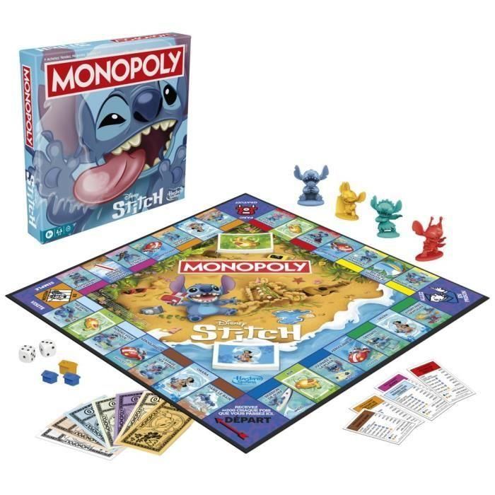 Monopoly Stitch, juego de mesa, de 2 a 4 jugadores, 30 minutos, edición Disney Lilo & Stitch, a partir de 8 años 5 Monopoly Stitch, juego de mesa, de 2 a 4 jugadores, 30 minutos, edición Disney Lilo & Stitch, a partir de 8 años 5