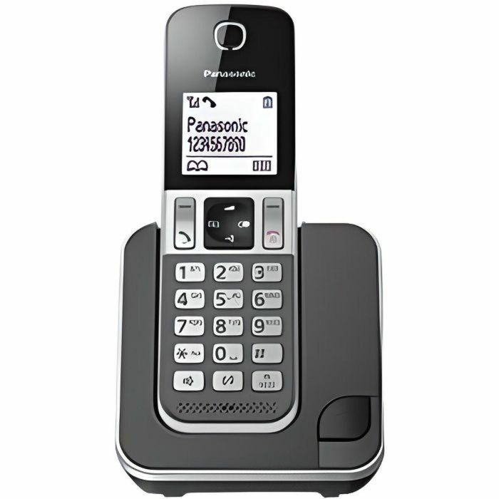 Panasonic KX-TGD310FRG Teléfono inalámbrico DECT sin contestador, manos libres, pantalla y teclas retroiluminadas, Negro Panasonic KX-TGD310FRG Teléfono inalámbrico DECT sin contestador, manos libres, pantalla y teclas retroiluminadas, Negro