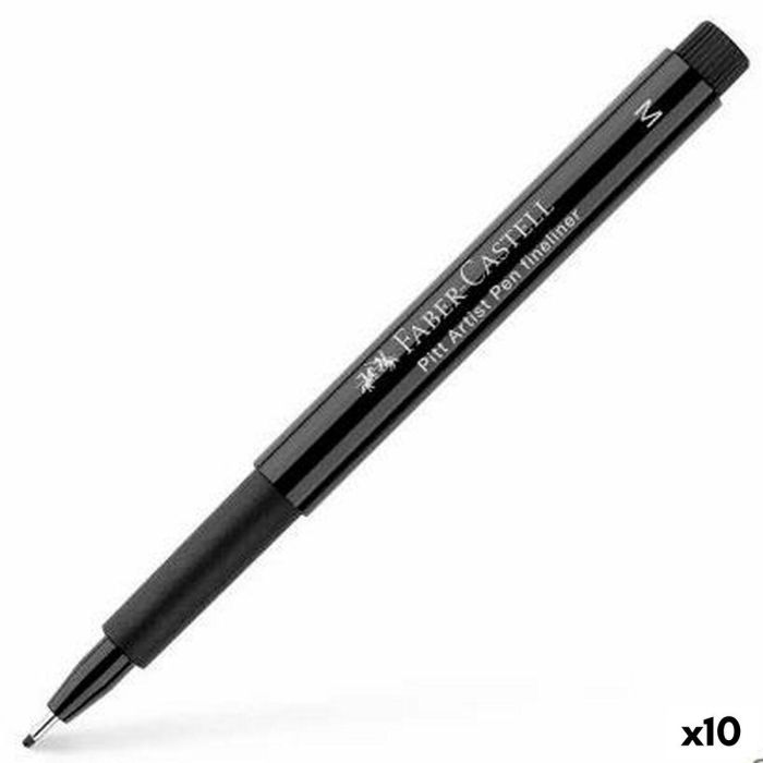 Rotulador permanente Faber-Castell Pitt Artist Negro (10 Unidades) Rotulador permanente Faber-Castell Pitt Artist Negro (10 Unidades)
