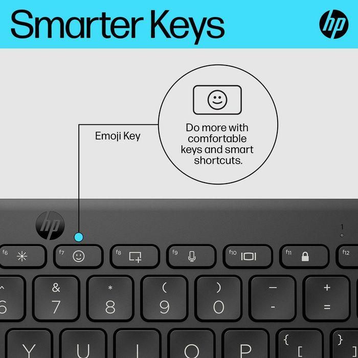 HP 355 Teclado Inalámbrico Compacto Multi-Dispositivo para PC, Portátil, Tablet y Smartphone con Conectividad Múltiple, ideal para Trabajo Híbrido 6
