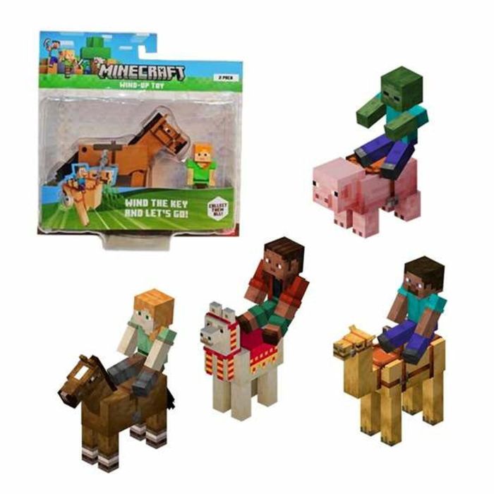 Bizak Figura de Acción y Animal Minecraft con Movimiento de Cuerda – Juguete Coleccionable para Niños de +3 Años, Personaje de Videojuego 1