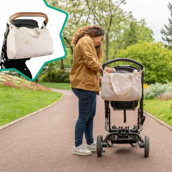 Badabulle BAD3661276189690 Bolso Cambiador Pocketstyle con Cambiador, Funda Aislante, Funda y Accesorios para Cochecito Incluidos, Color Crema 1