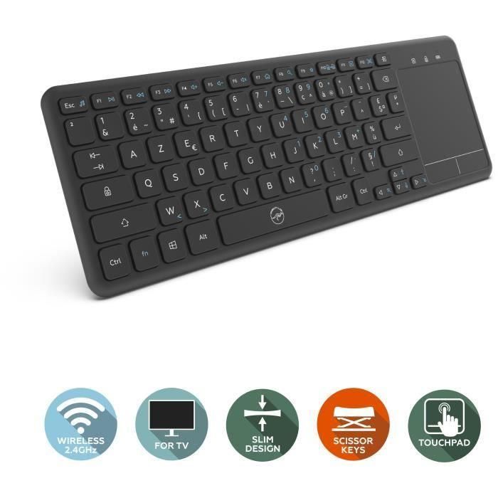 Teclado inalámbrico para smart TV - MOBILITY - Negro - Azerty 2 Teclado inalámbrico para smart TV - MOBILITY - Negro - Azerty 2