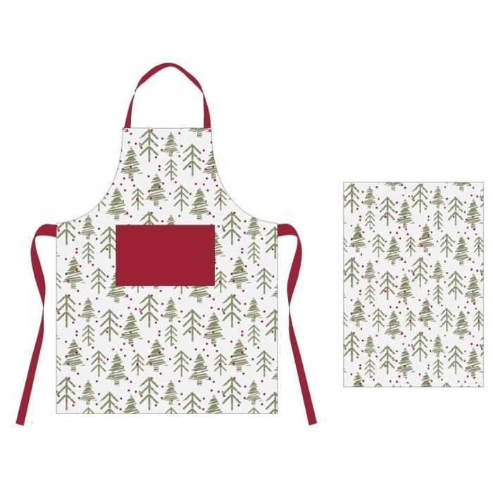 Delantal Navidad Alpina DKD Home Decor Verde Rojo 0.2 x 80 x 60 cm Set de 2 0 Delantal Navidad Alpina DKD Home Decor Verde Rojo 0.2 x 80 x 60 cm Set de 2 0
