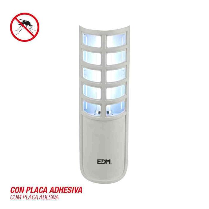 Edm Atrapa insectos eléctrico 9W con placa adhesiva, radio 50m², tecnología lámpara activa, color blanco, ref 06033 0 Edm Atrapa insectos eléctrico 9W con placa adhesiva, radio 50m², tecnología lámpara activa, color blanco, ref 06033 0