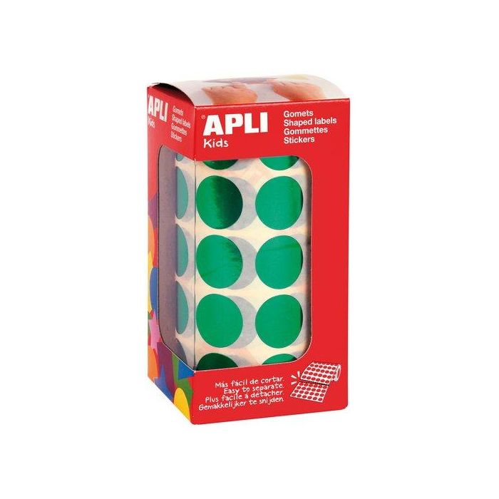 Gomets Apli Metalizados Rollo 59H Circulo Ø 20 Mm Verde 1.770 Uds. (12050)