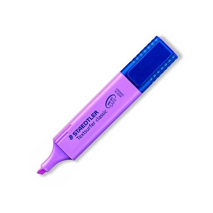 Staedtler Marcador Fluorescente Textsurfer Classic Lila, Punta Biselada, Tinta base agua, Secado rápido, Pack 10 Unidades (10 Unidades)