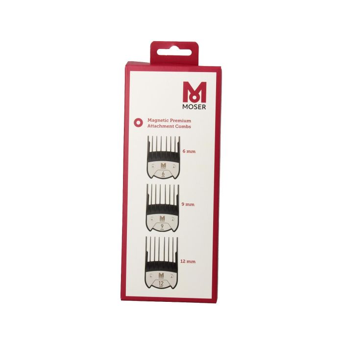 Moser Pack Peines Magnéticos MAGCLICK® 6/9/12 mm para Máquinas de Corte Premium Moser Pack Peines Magnéticos MAGCLICK® 6/9/12 mm para Máquinas de Corte Premium