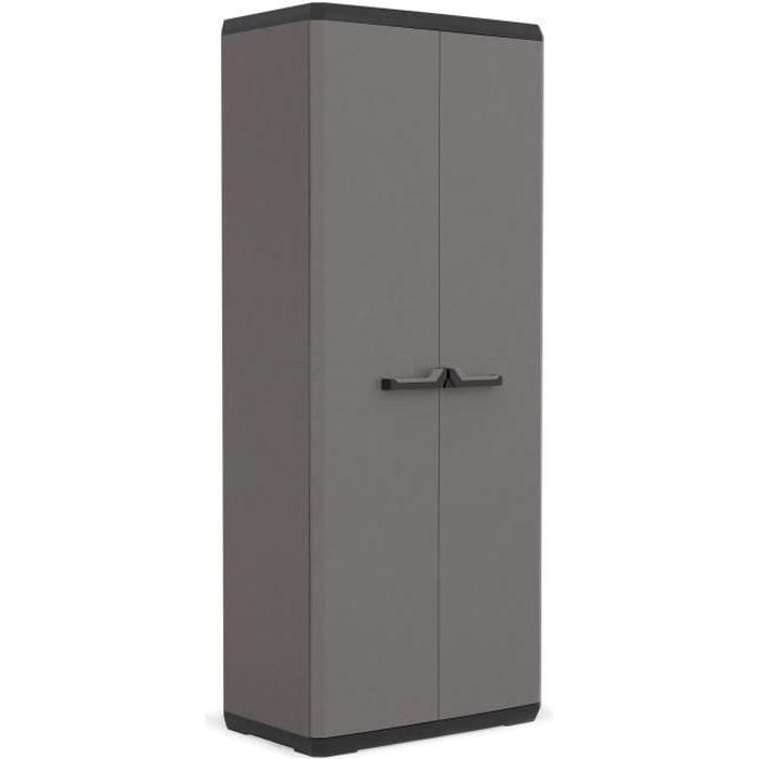 Armario utilitario KIS Più - 68 x 39 x 166 cm - gris antracita y negro Armario utilitario KIS Più - 68 x 39 x 166 cm - gris antracita y negro