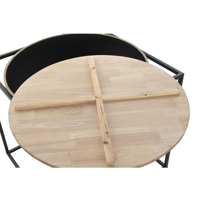 DKD Home Decor Mesita Auxiliar Loft de Metal y Madera, Negro y Marrón, 64x62.5x64 cm 4 DKD Home Decor Mesita Auxiliar Loft de Metal y Madera, Negro y Marrón, 64x62.5x64 cm 4