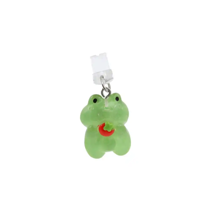 Wondee Mobile Charm Funny Frog Fresa Relámpago - Protector Decorativo para Puertos Type-C/Lightning, 25x10x20 mm