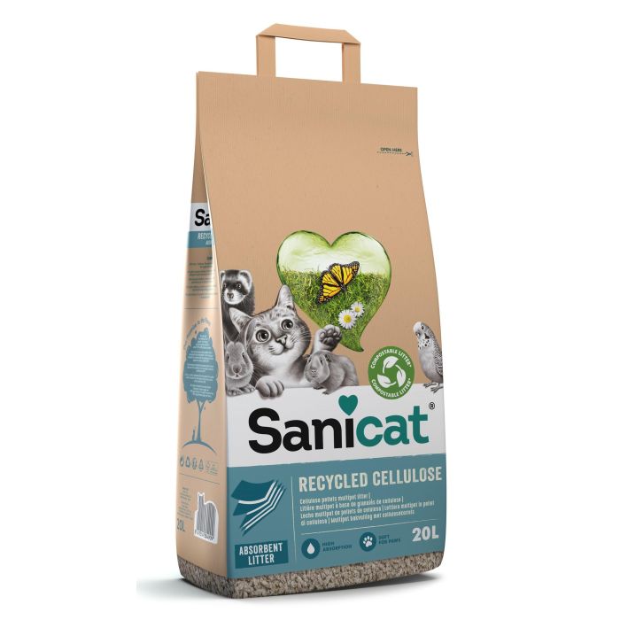 Sanicat Celulosa Reciclada Clean & Green 20lt Absorbente Compostable Gatos 1 Sanicat Celulosa Reciclada Clean & Green 20lt Absorbente Compostable Gatos 1