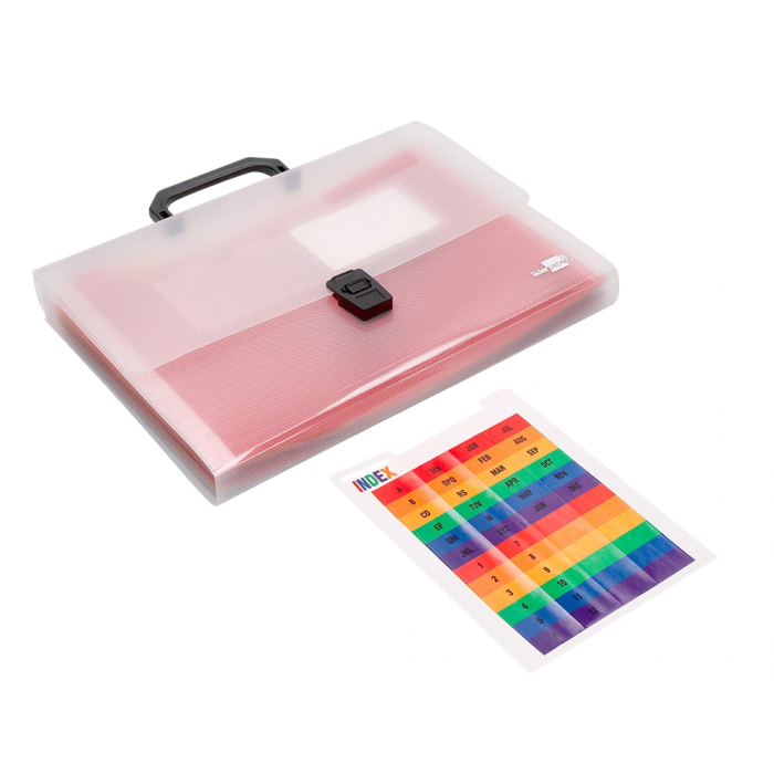 Liderpapel Carpeta Clasificador Fuelle 45134 Polipropileno A4 Transparente Spectrafile 13 Departamentos 3