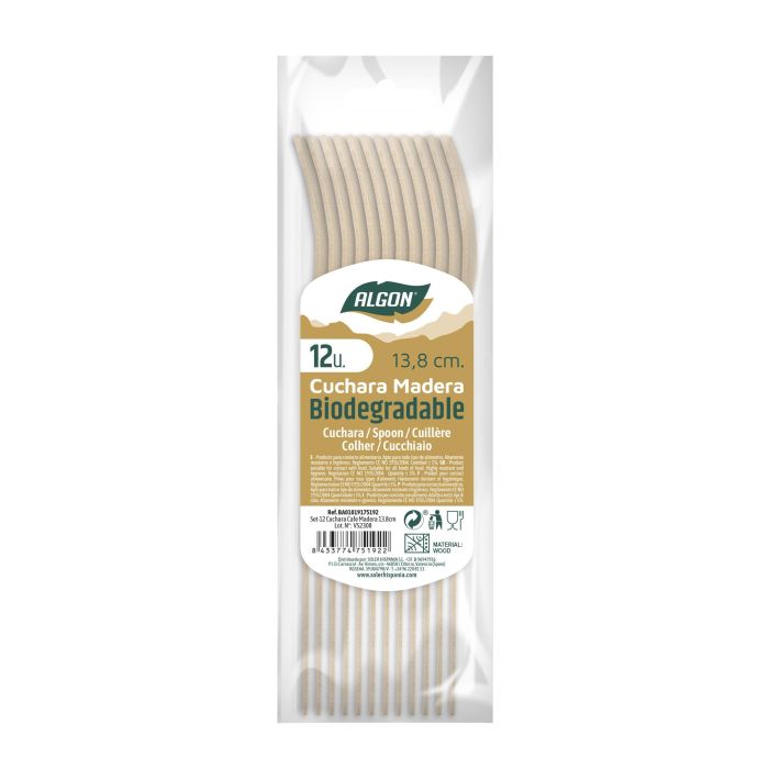 Set de 12 cucharas de café de madera Algon 13.8 cm (36 Cajas) 1 Set de 12 cucharas de café de madera Algon 13.8 cm (36 Cajas) 1