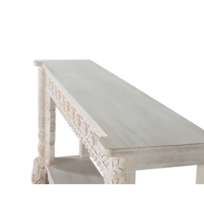 GINER Y COLOMER Consola de Madera de Mango Blanco Envejecido 180 cm 5