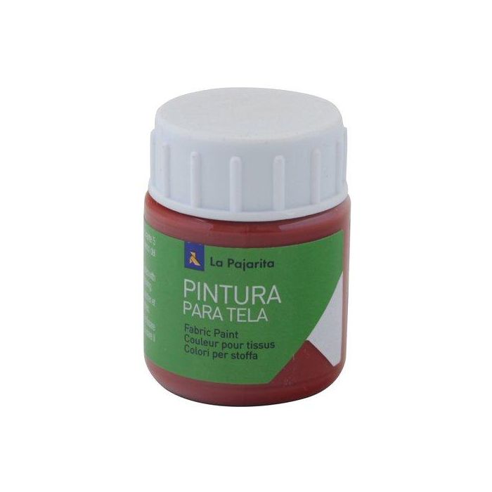 La Pajarita Pintura para tela rojo inglés 25 ml termofijable para ropa y tejidos sintéticos, apta para todas las prendas