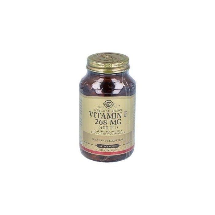 SOLGAR Vitamina E 400 UI (268 mg) 100 Cápsulas Blandas - Protección Células Daño Oxidativo