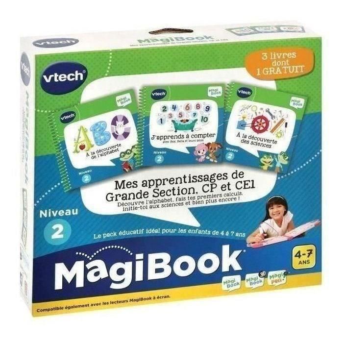 VTECH MagiBook - Pack Mi Aprendizaje Sección Grande, CP, CE1 - 3 Libros Educativos: Alfabeto, Ciencia, Contar (4-7 Años) 1 VTECH MagiBook - Pack Mi Aprendizaje Sección Grande, CP, CE1 - 3 Libros Educativos: Alfabeto, Ciencia, Contar (4-7 Años) 1