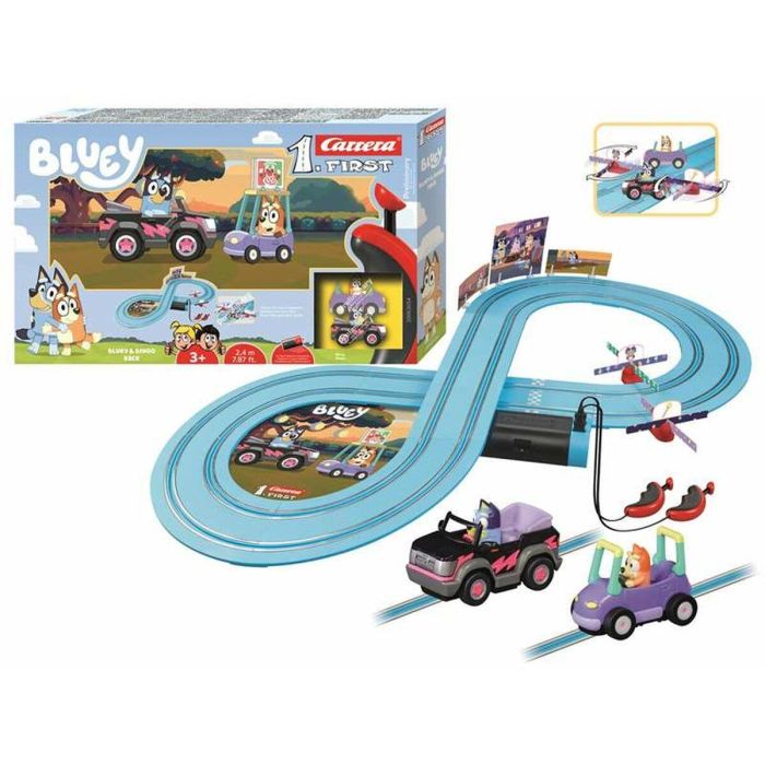 Carrera Pista de Carreras Eléctrica para Niños Bluey & Bingo First Race, Circuito de 2,4 Metros, Juego de Coches, Edad 3+ Años 5 Carrera Pista de Carreras Eléctrica para Niños Bluey & Bingo First Race, Circuito de 2,4 Metros, Juego de Coches, Edad 3+ Años 5