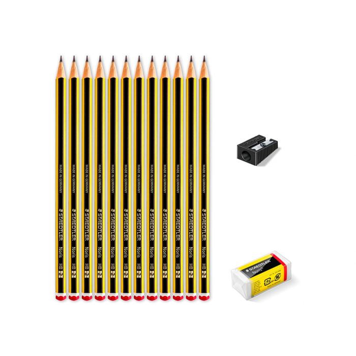 Staedtler Lápices de Grafito Noris n.2 HB Blister Promocional 120 Aniversario 12 uds + Afilalapiz + Goma 2 Staedtler Lápices de Grafito Noris n.2 HB Blister Promocional 120 Aniversario 12 uds + Afilalapiz + Goma 2