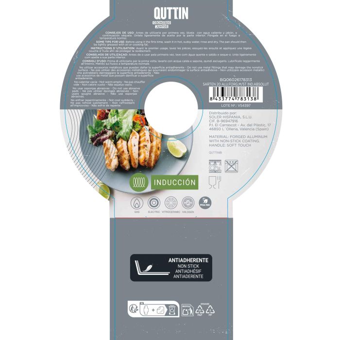 Sartén Inde 20 cm aluminio forjado mango acero inoxidable Absolut Quttin (6 Unidades) 7 Sartén Inde 20 cm aluminio forjado mango acero inoxidable Absolut Quttin (6 Unidades) 7
