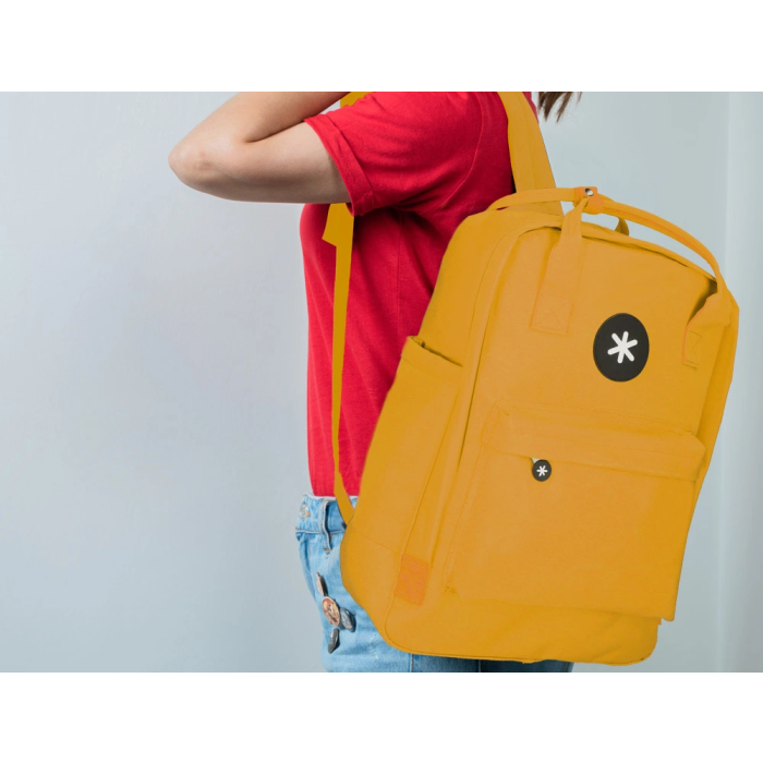 Antartik Mochila 2 asas y bolsillos exteriores mostaza 300x115x390 mm 14