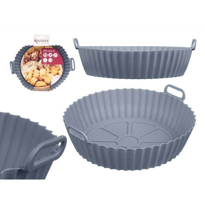 Kinvara Molde Redondo de Silicona Gris Oscuro para Freidora de Aire, Capacidad 2.5-5 L y 22.5x6.5x19.5 cm (12 Unidades) Kinvara Molde Redondo de Silicona Gris Oscuro para Freidora de Aire, Capacidad 2.5-5 L y 22.5x6.5x19.5 cm (12 Unidades)